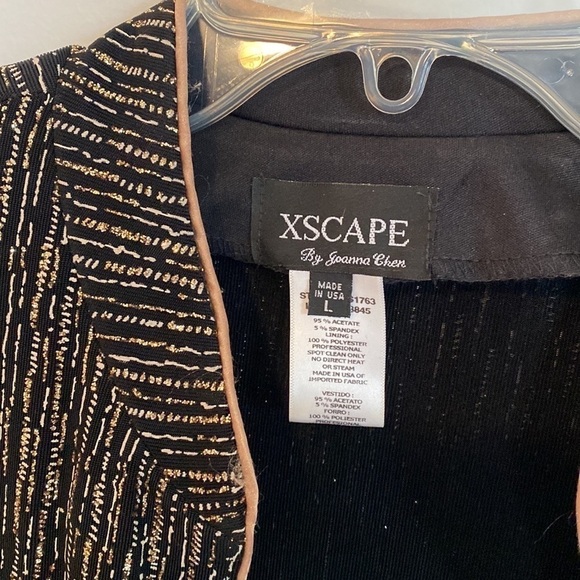XSCAPE Black Shimmer Top & Jacket Set, Large - Picture 2 of 6